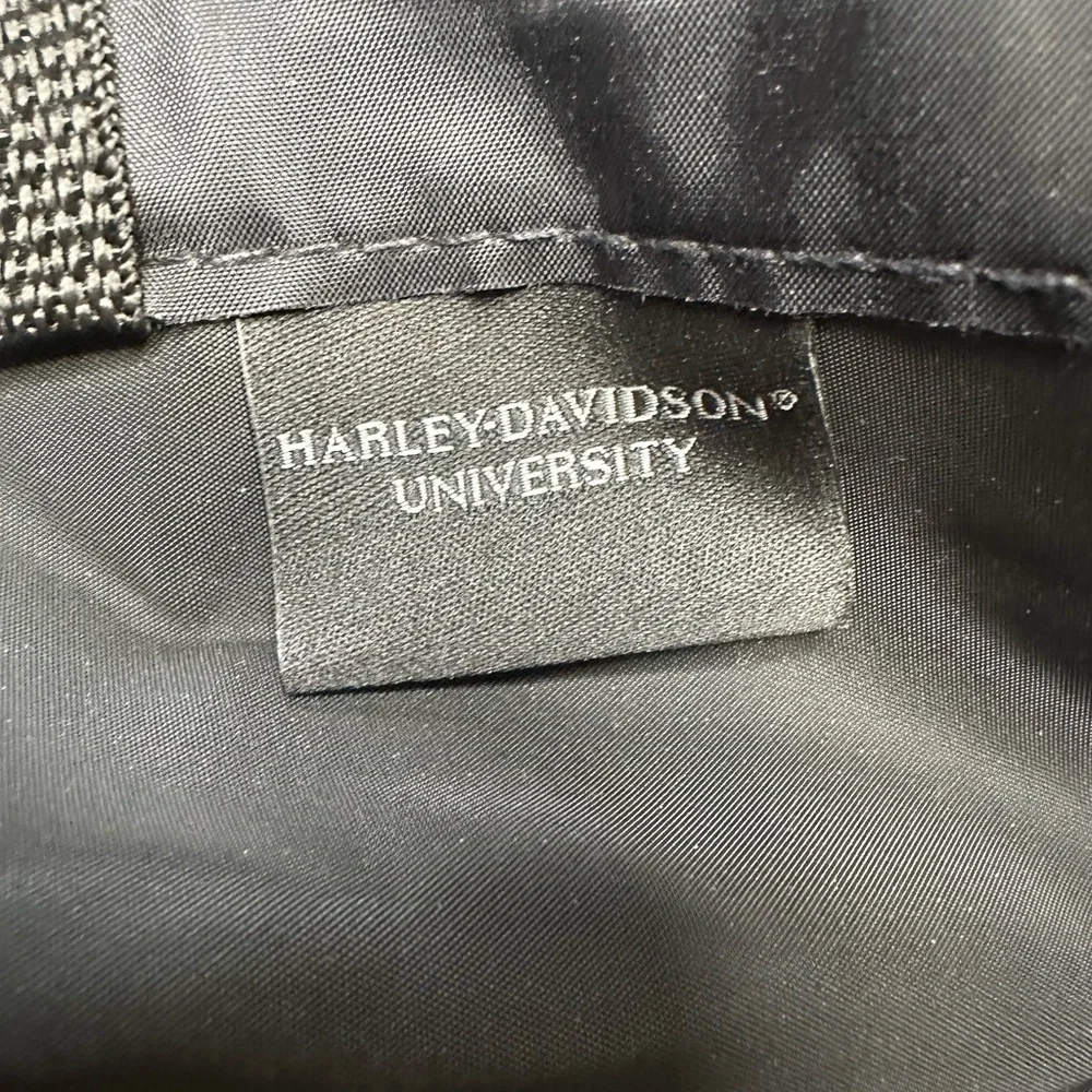 Harley-Davidson University Black Tote Bag With Front Zipper Gold Accent Logo‎